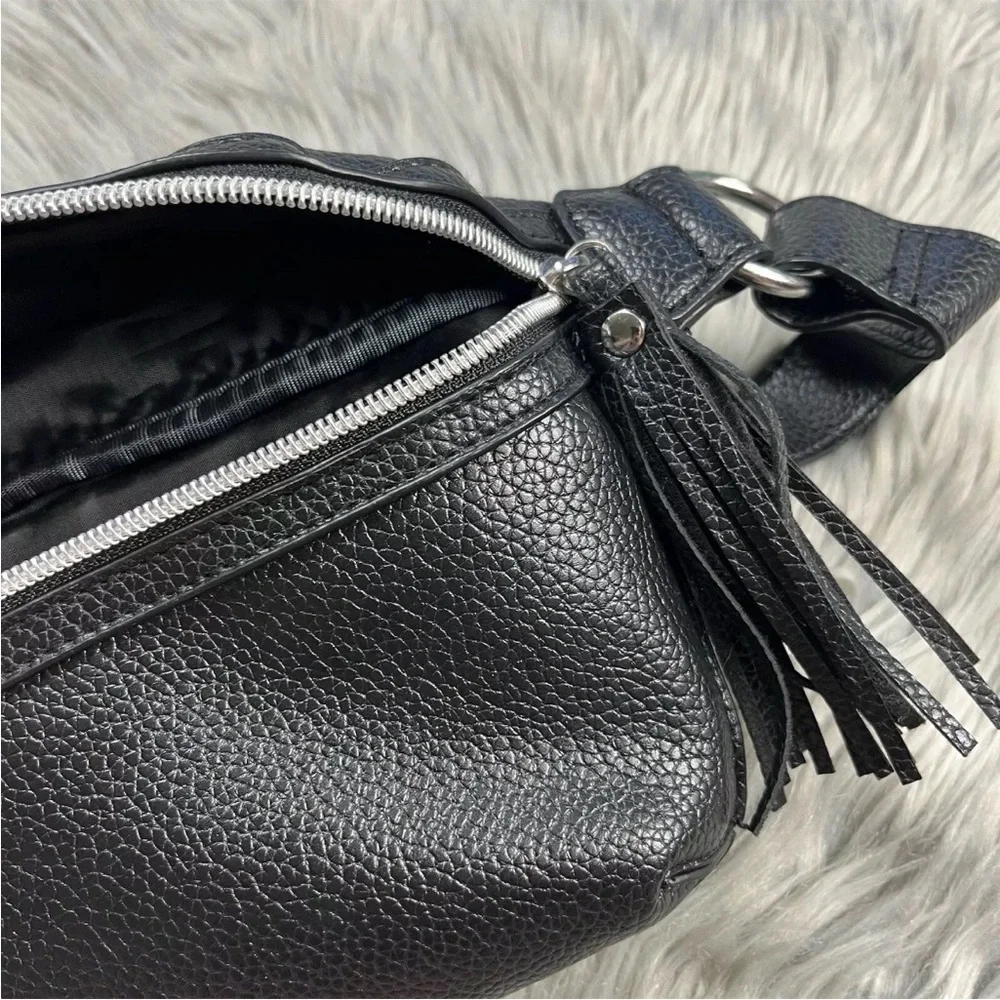 Justice Girls Black Tassel Belt Bag